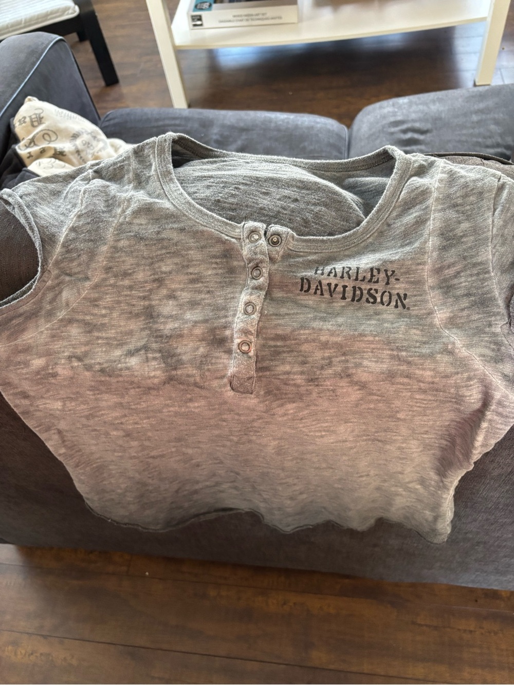 Harley-Davidson women’s Gray Short-Sleeve with Snap Placket